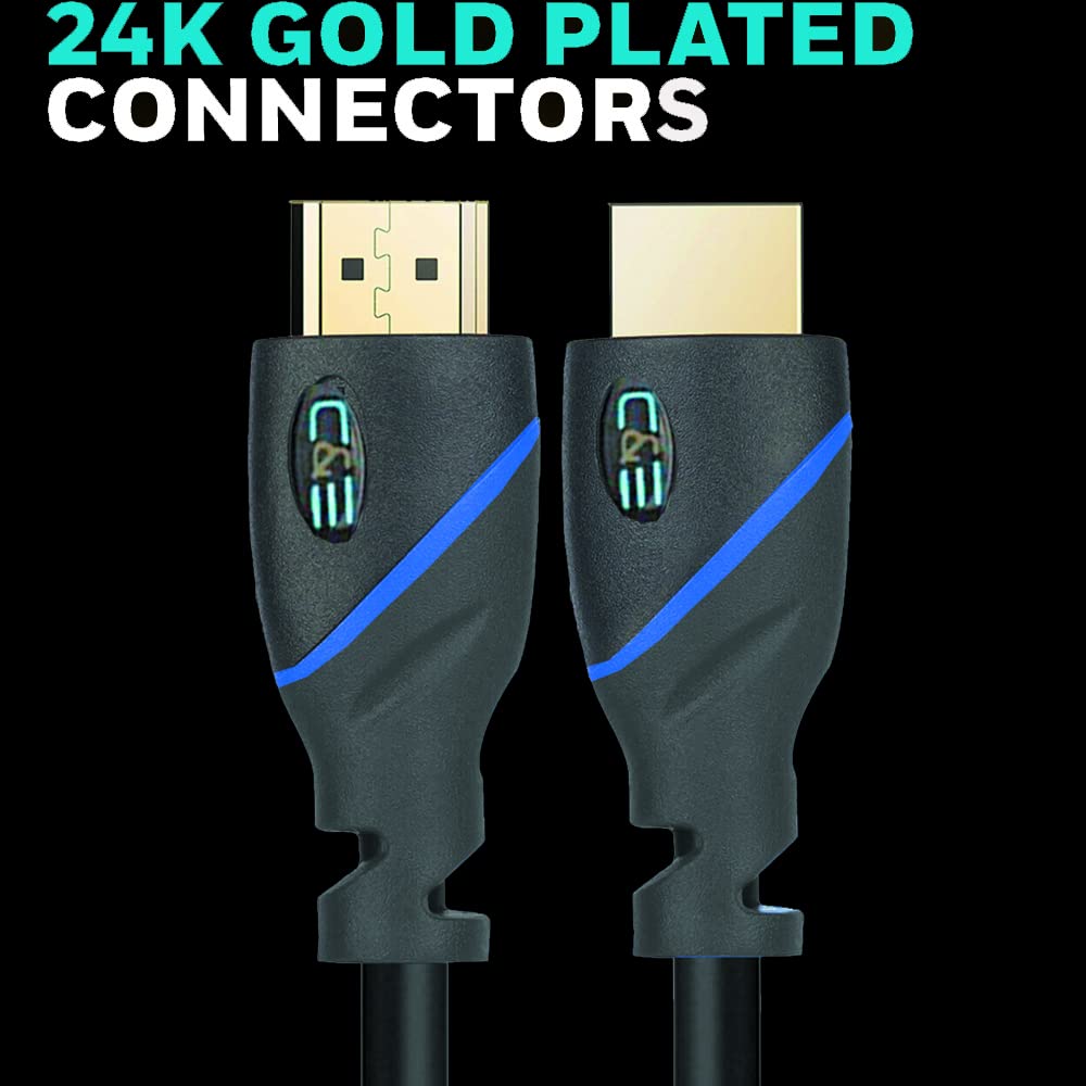 50ft (15.2M) High Speed HDMI Cable Male to Male with Ethernet Black (50 Feet/15.2 Meters) Supports 4K 30Hz, 3D, 1080p and Audio Return CNE01883
