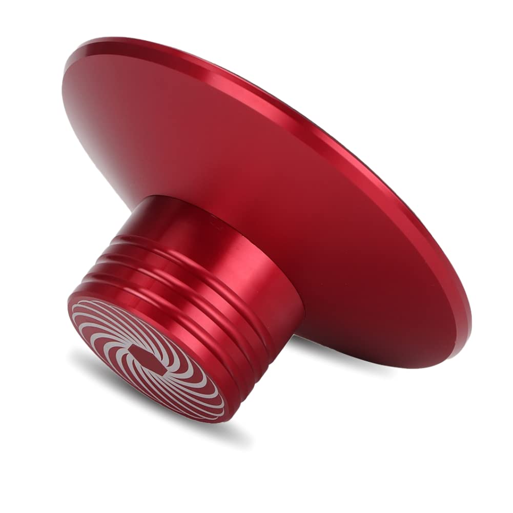 Record Clamp Audio Disc Turntable Aluminum Record Player Weight Disc Stabilizer Vibration Reducer(Red)