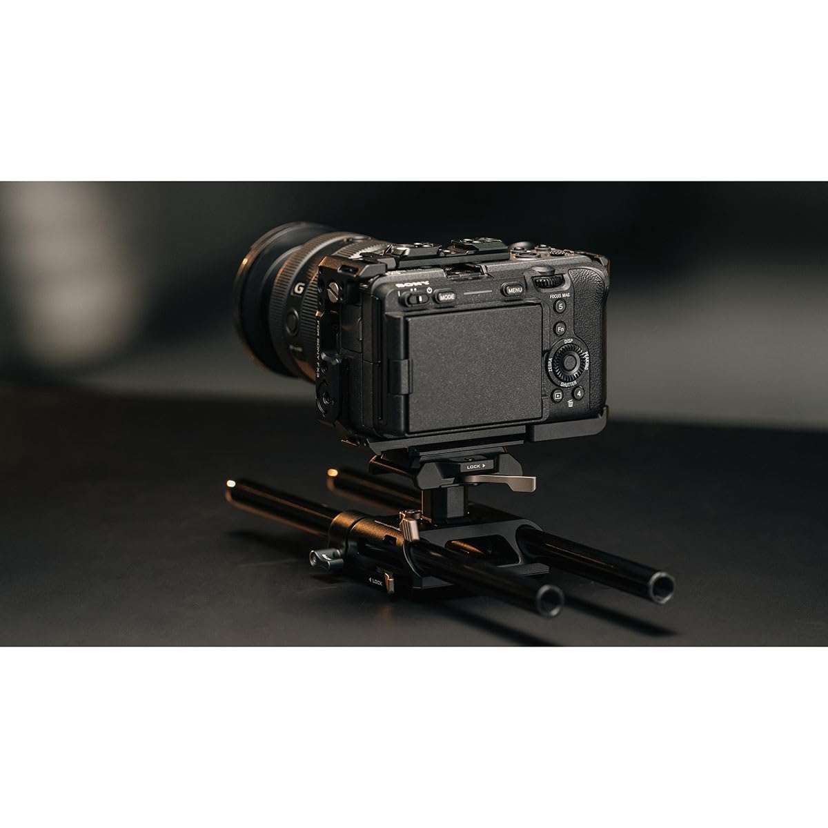 Tilta 15mm LWS Arca Height Adjustable Baseplate - Black | Compatible with DJI Standard ARCA Plates and Tilta Cages | 15mm Rod and Dovetail Support |