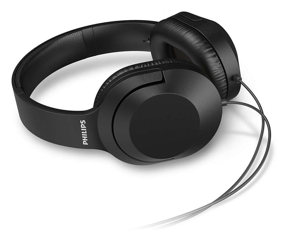 Philips Audio H2005BK/00 Over-Ear Stereo Headphones Wired (2 m Cable, 40 mm Neodymium Drivers, Passive Noise Isolation, Adjustable Headband