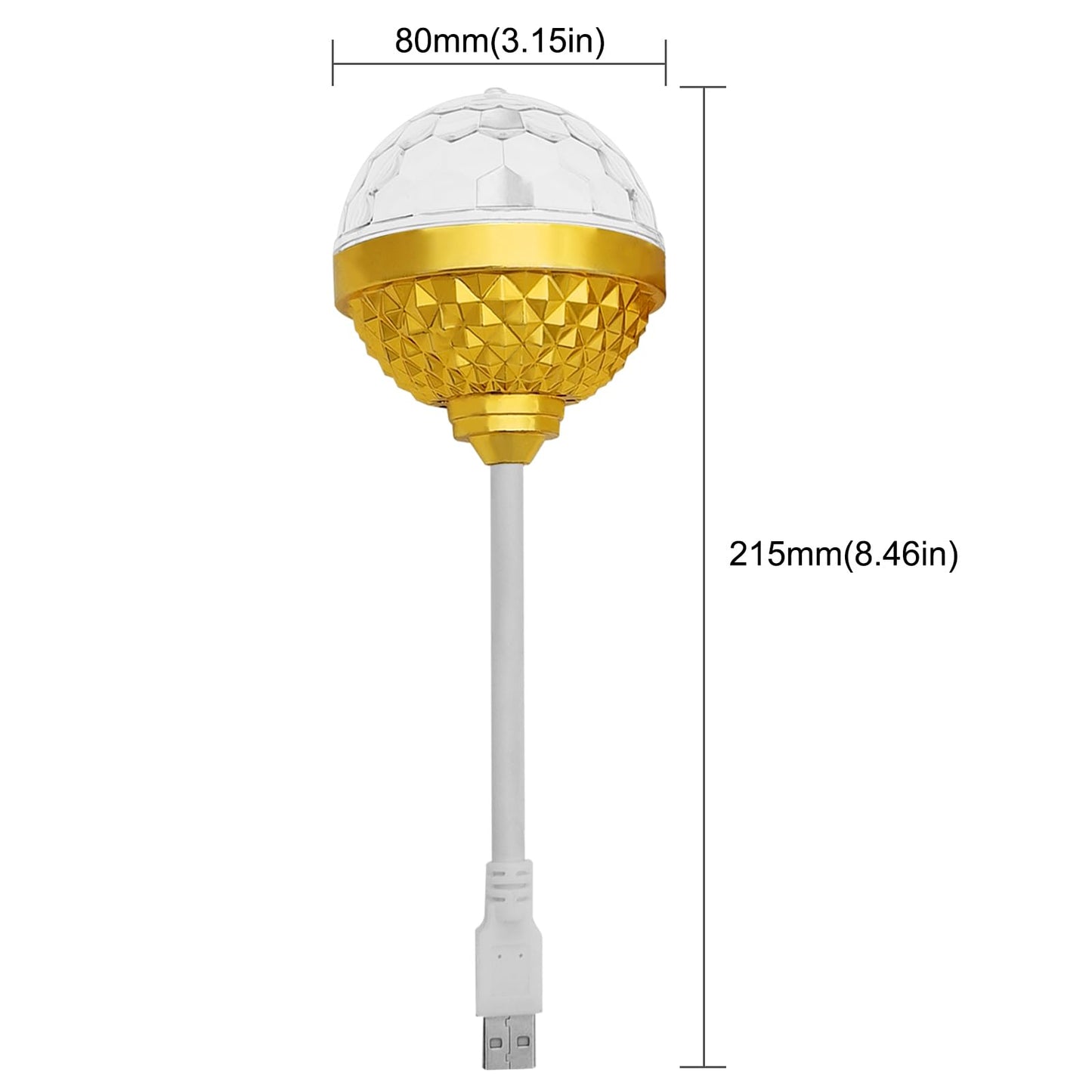 Owemtao Colorful Rotating Magic Ball Light, USB Disco Light Bulb, 2PCS DJ Lights for Home/Car/Dance Parties/Bar/Wedding Show/Club