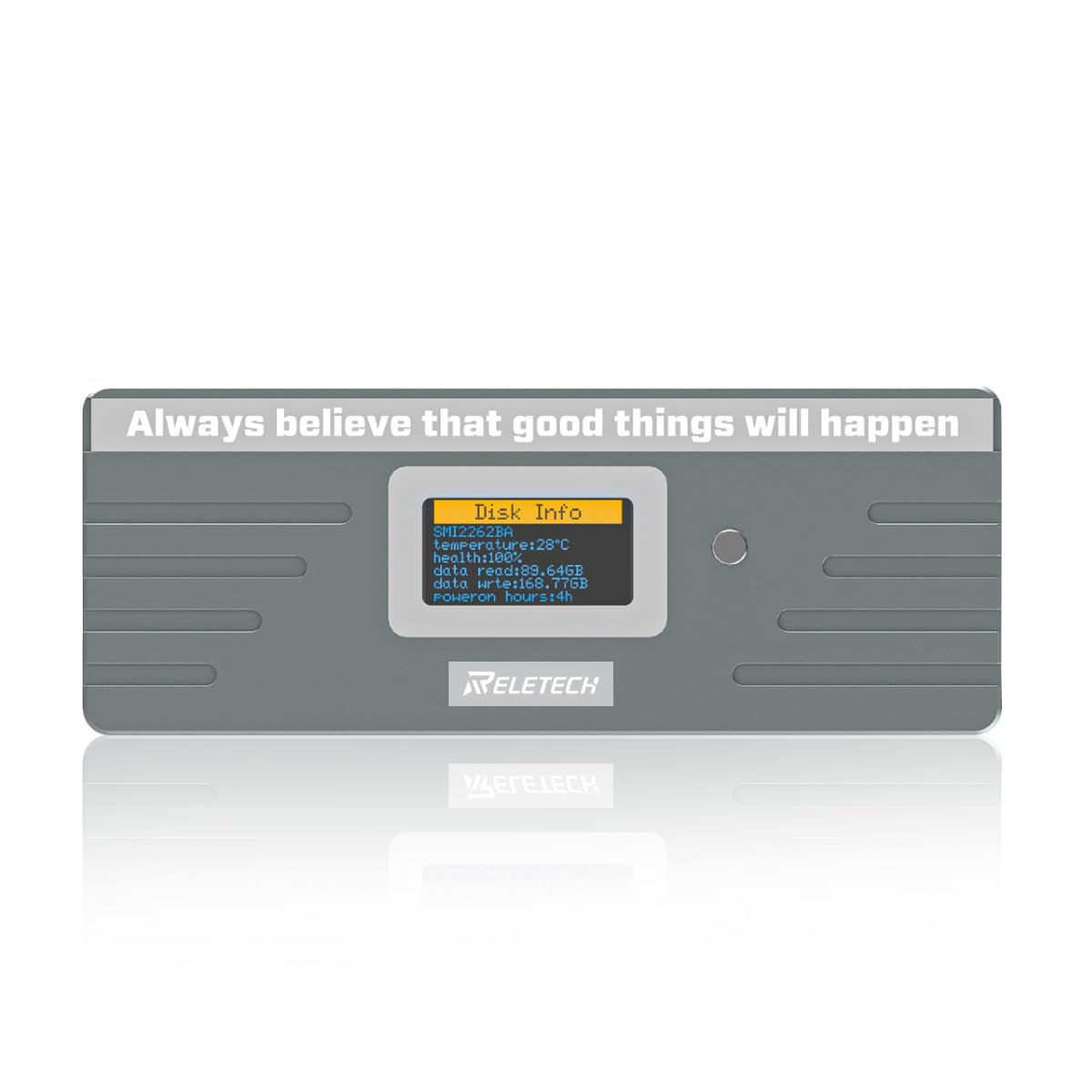 Reletech M.2 NVME SATA SSD Enclosure, USB3.2 Type-C (10Gbps) Hard Drive Case, Tool-Free Installation Compatible with 2230/2242/2260/2280 (Gray)