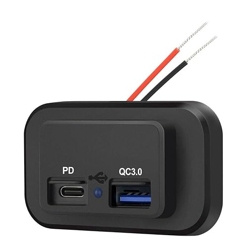 “Dual Quick Charge 3.0 & PD USB Outlet for RV | 12?24V 4.8A Car & Boat USB Socket Charger | Dual Port Fast Charger for RV, Marine, ATV, Motorcycle