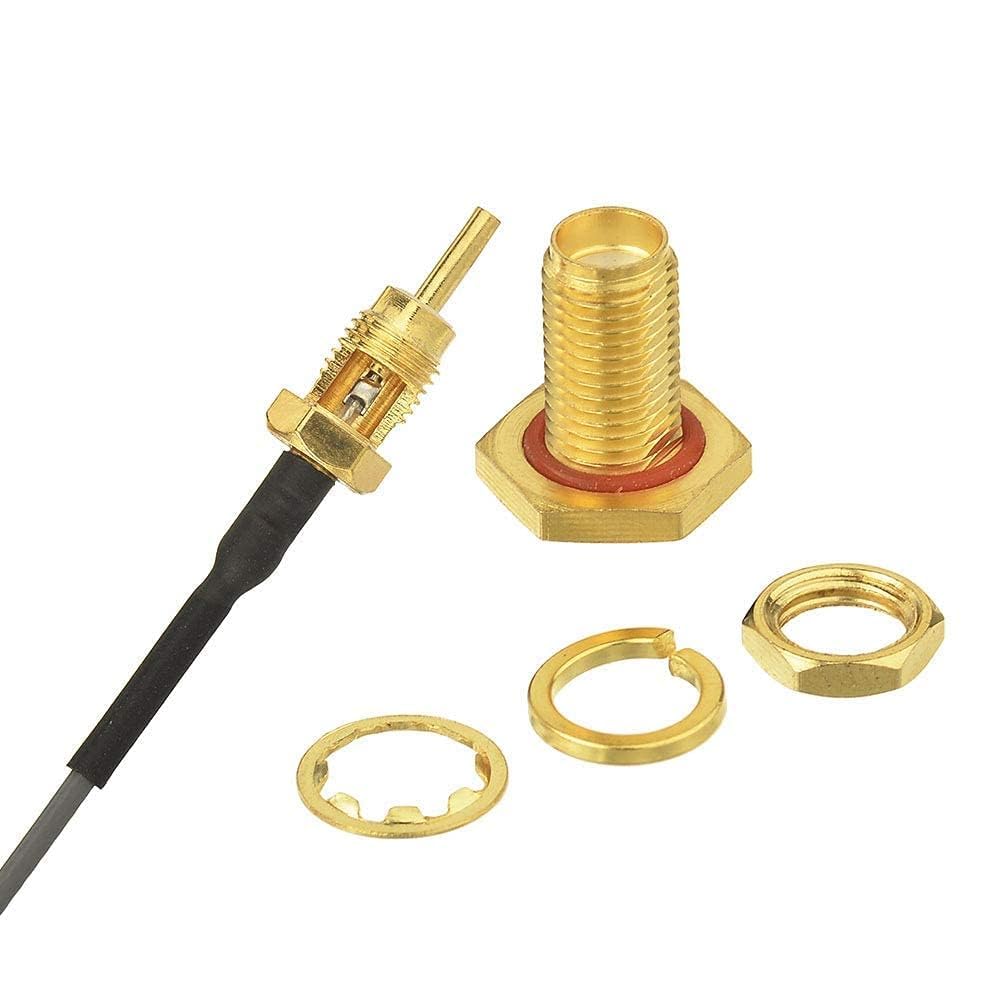 Superbat 2" Mini PCI to SMA Female Low Loss Coaxial Cable for Wireless Routers Mini PCIe Cards Network Extension Bulkhead Pigtail PCI WiFi WAN
