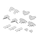 D-Line X-Small Cable Raceway Accessory Pack, Join 0.63in x 0.31in Cord Cover Lengths, 13 Accessories Included, Hide Cords Around a Variety of Angles