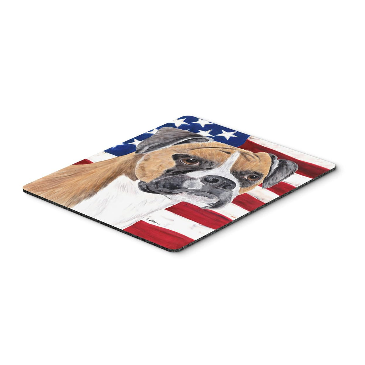 Caroline's Treasures SC9113MP "USA American Flag with Boxer Mouse Pad, Hot Pad or Trivet" for Home Office Gaming Working Computers Laptop Mouse