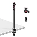 NEEWER Extendable Camera Desk Mount with Ball Head, 17"-40" Adjustable Table Light Stand with 1/4" Screw & C Clamp for DSLR Camera, Ring Light, Live