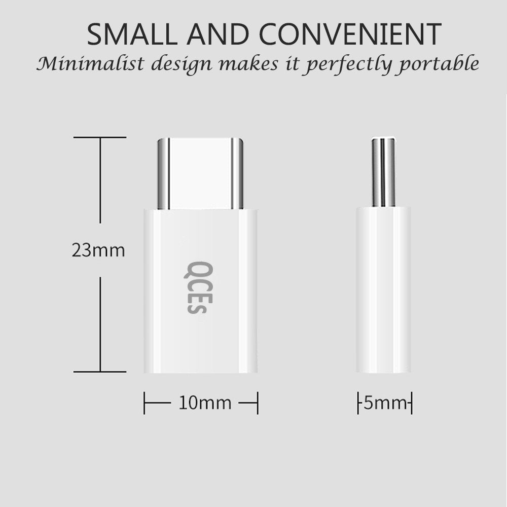 QCEs Micro USB to USB C Adapter 4Pack, Micro USB Female to USB-C Male OTG Adapter Fast Charging Compatible with iPhone 15 Pro Plus, Samsung Galaxy…