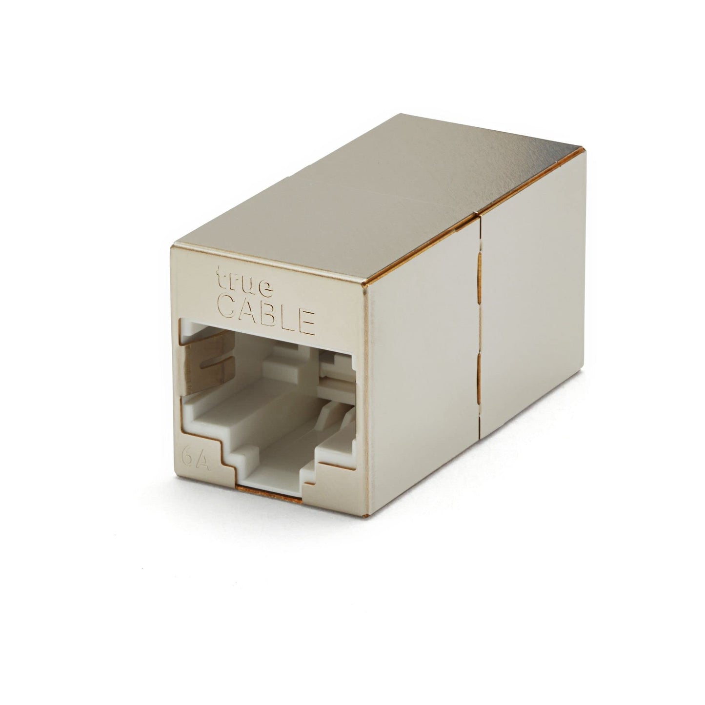 TRUE CABLE Shielded Cat6A Inline Coupler, 2 Pack, Female to Female RJ45 Keystone Couplers PoE++ 100W, UL Listed, ETL Verified, ANSI/TIA 568-2.D, 10G