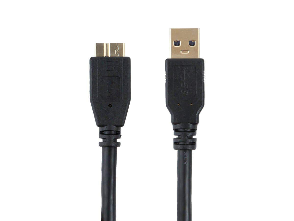 Monoprice USB 3.0 Type-A to Micro Type-B Cable - 5-Pin, Male to Male, 1.5 Feet, Black - Select Series