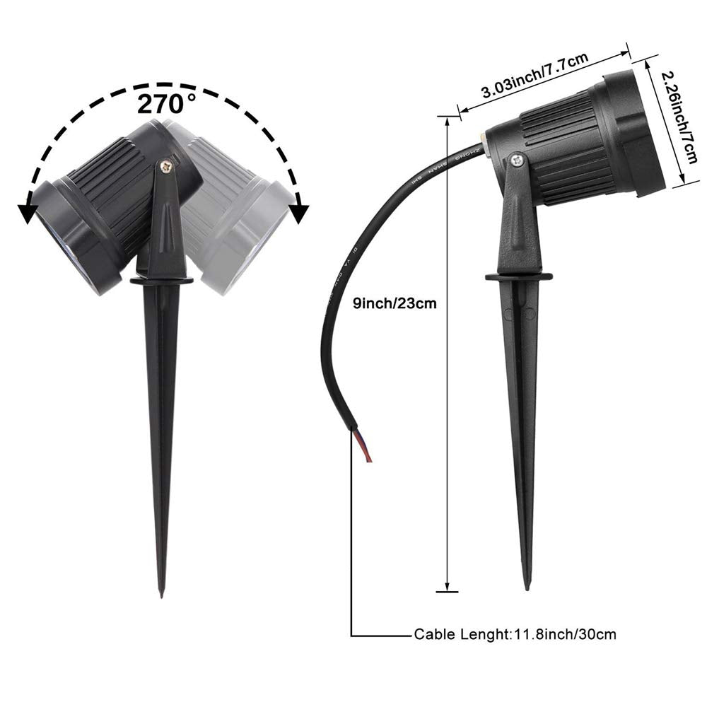 SUNRIVER Low Voltage Landscape Lights Led Landscape Lighting 6W Outdoor Landscape Lights 12V 24V Waterproof Landscape Spotlights for Yard, Lawn