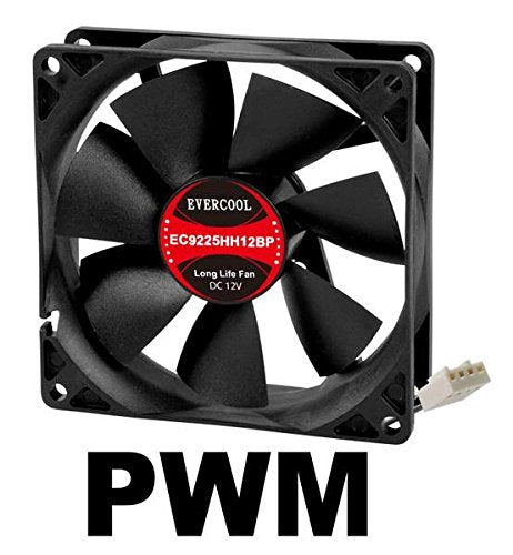 Evercool 12v PWM Fans (92x25mm, Black)