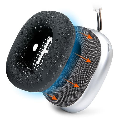 WC SweatZ Max - Patented Sweat Covers Compatible with AirPods Max 1 (Does Not Fit AirPods Max 2) by Wicked Cushions | Sweatproof & Washable | Full