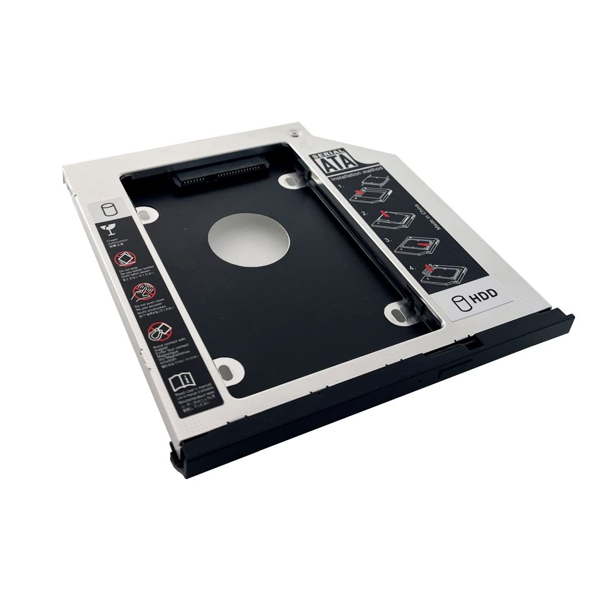 2nd HDD SSD Hard Drive Optical Bay Frame Caddy Tray for Dell Latitude E5540 with Bezel Front Cover Mounting Bracket