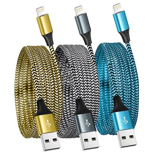 SHUSEL for iPhone Charger 3 Pack 6FT USB Lightning Cable MFi Certified Fast Charging Nylon Braided for iPhone Charger Cord Compatible with iPhone 14…