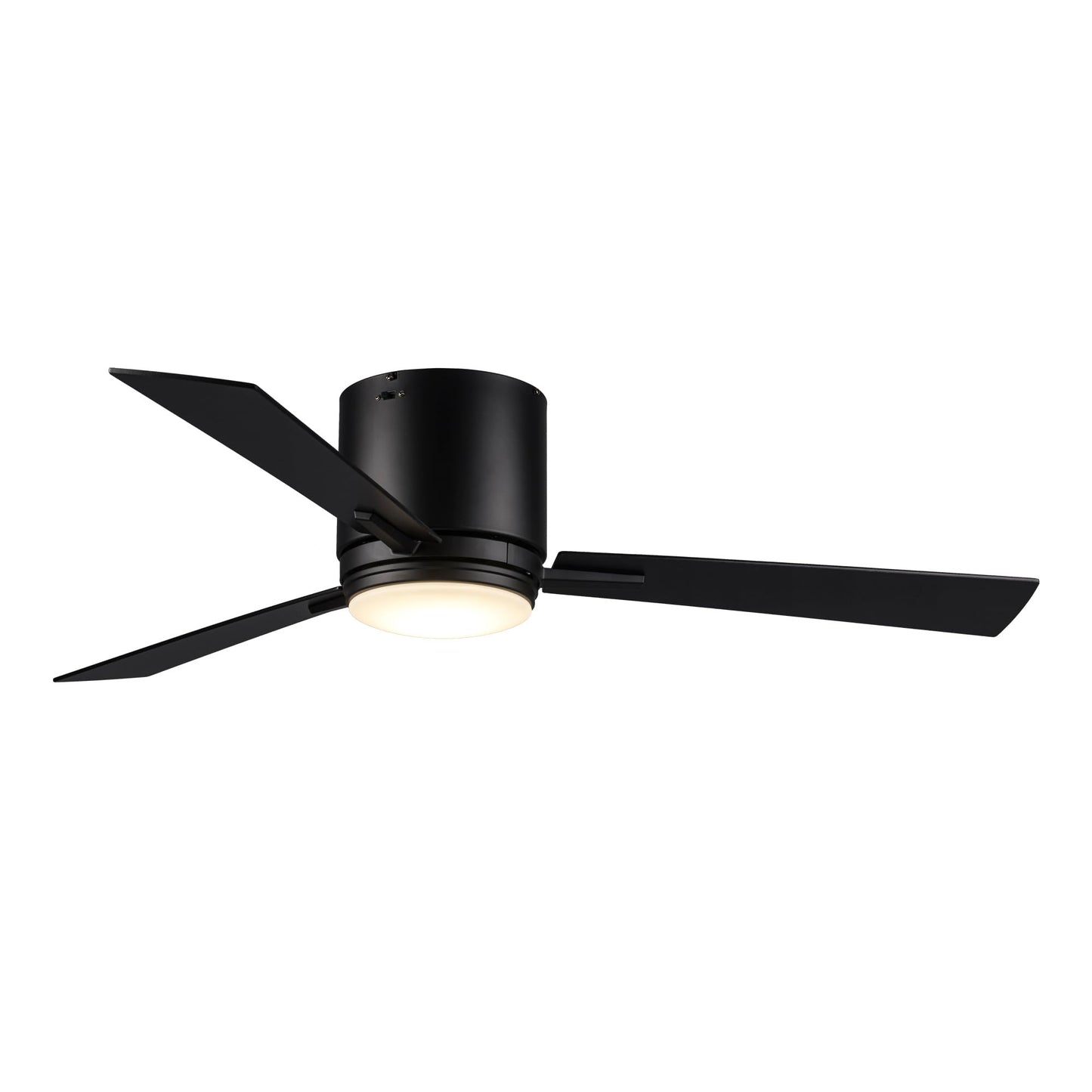 Asher Hamilton AHF-213BK Vero 52 Inch Low Profile Indoor Ceiling Fan | Integrated LED 22 Watts 1160 Lumens 3000K | 3 Blade Flush Mount Design |