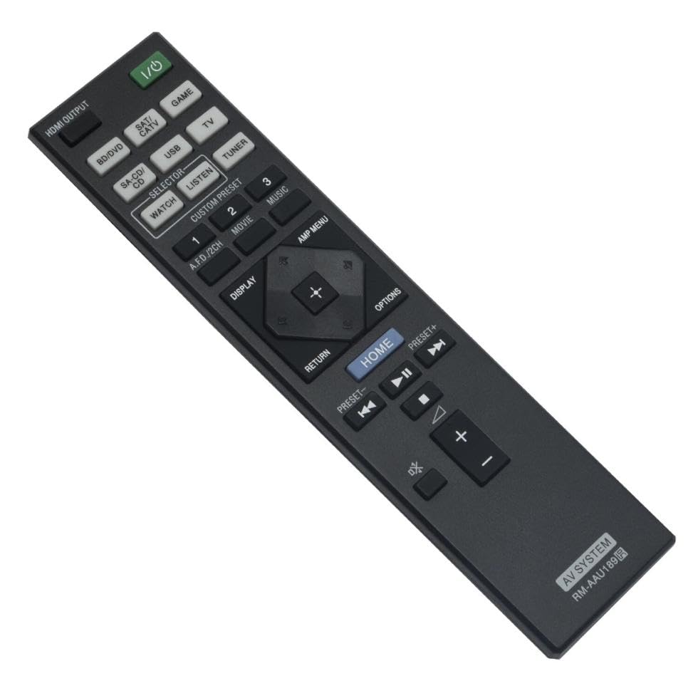 RM-AAU189 Replacement Remote Control for Sony AV Receiver Home Theater System in Living Rooms or Rooms, No programming or pairing needed, Replace
