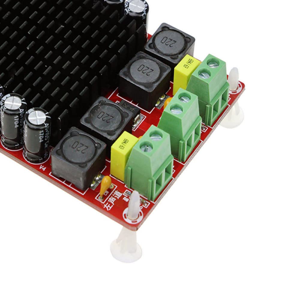 Taidacent DC14-34V TDA7498 2×100W 2 Channel High Power Class D Amplifier with Silent Mode Digital Power Amplifier Board Car Amplifier for Home Theater