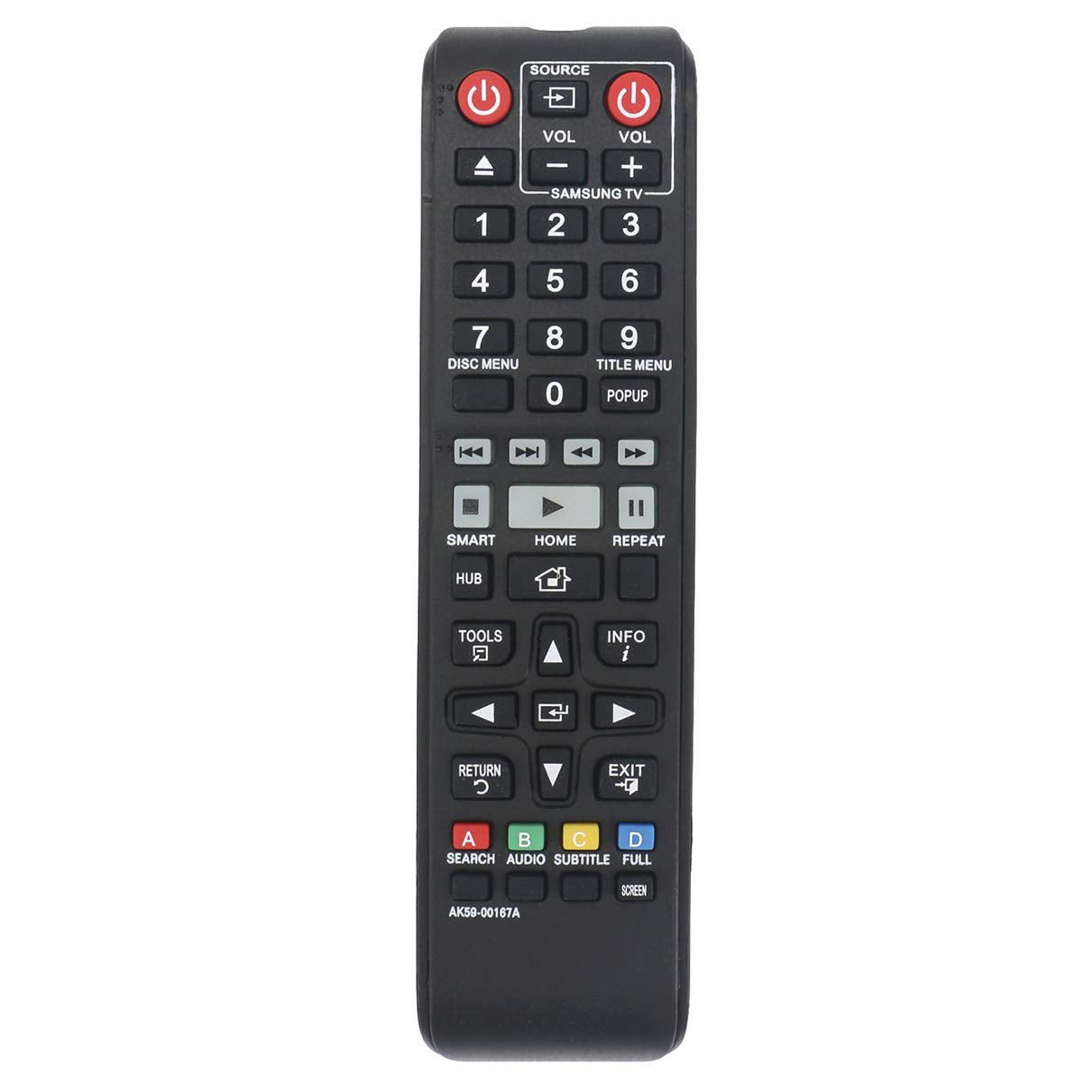 AK59-00167A Replace Remote Applicable for Samsung Blu-ray Disc Player BD-J6300 BD-J6300/ZA BD-JM63 BD-JM63C BD-F7500 BD-F7500/ZA BD-F6500 BD-F6700