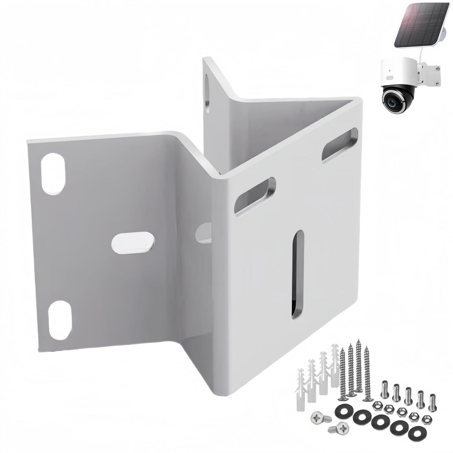 CTXSumTec Steel Corner Mount for Security Cameras - 270° Wide View L-Shape Bracket, Rust-Resistant & Water-Proof, Compatible with eufy soloCam