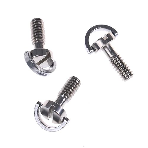 VizGiz 3 Pack 1/4 Quick Release Adapter Screw Pin Enhanced Long 21MM Flat Head D Shaft D Ring 1/4" inch Mounting Screw Adapter for DSLR Camera Tripod