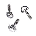 VizGiz 3 Pack 1/4 Quick Release Adapter Screw Pin Enhanced Long 21MM Flat Head D Shaft D Ring 1/4" inch Mounting Screw Adapter for DSLR Camera Tripod