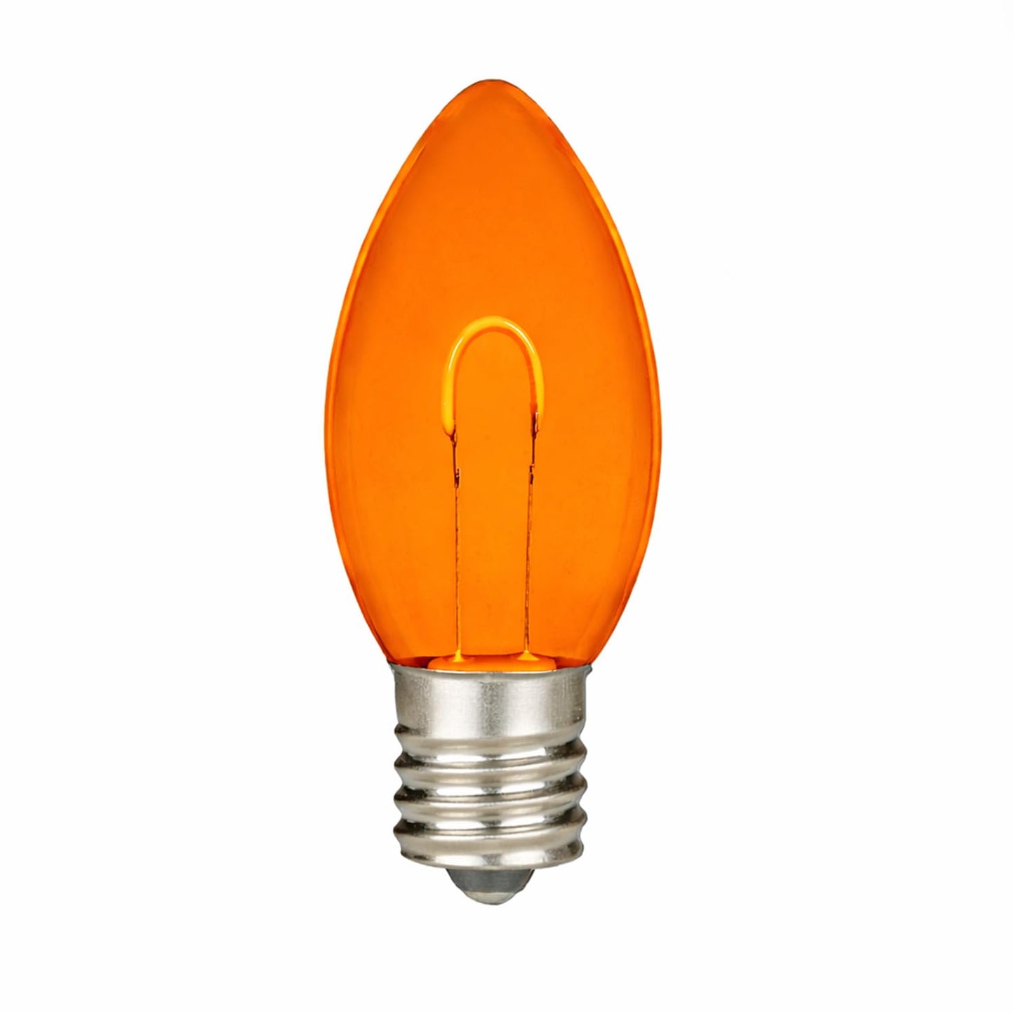 Novelty Lights 25 Pack C9 LED Flex Filament Bulbs, Warm Amber, E17 Base