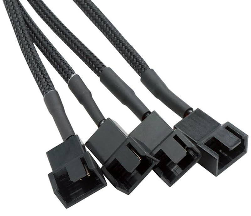 2Pcs 15Pin SATA to 3Pin 4Pin Adapter Cable SATA to PWM Conversion Power SATA 1 to 4 Extension Cables Case Fan Power Spliter Hub for Computer CPU Host