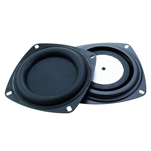 2 Pack 2"/3"/4" 52mm 78mm 105mm Woofer Vibrating Membrane Iron Rubber Vibration Diaphragm Plate Replacement Passive Radiator Film Bass Speaker