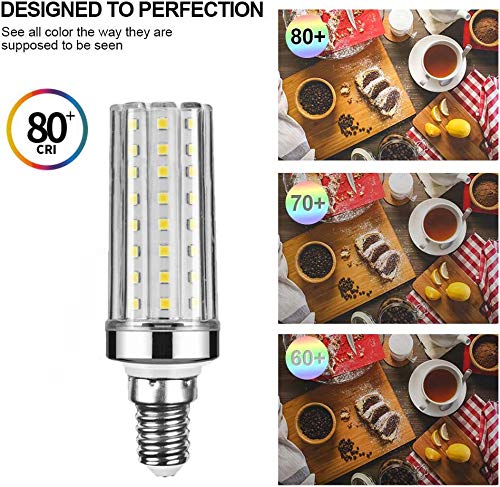 Lxcom Lighting 16W E12 LED Corn Bulbs Candelabra LED Bulb(4 Pack)- 2835 SMD 80 LEDs 150 Watt Equal Daylight White 6000K LED Chandelier Bulbs 1600LM