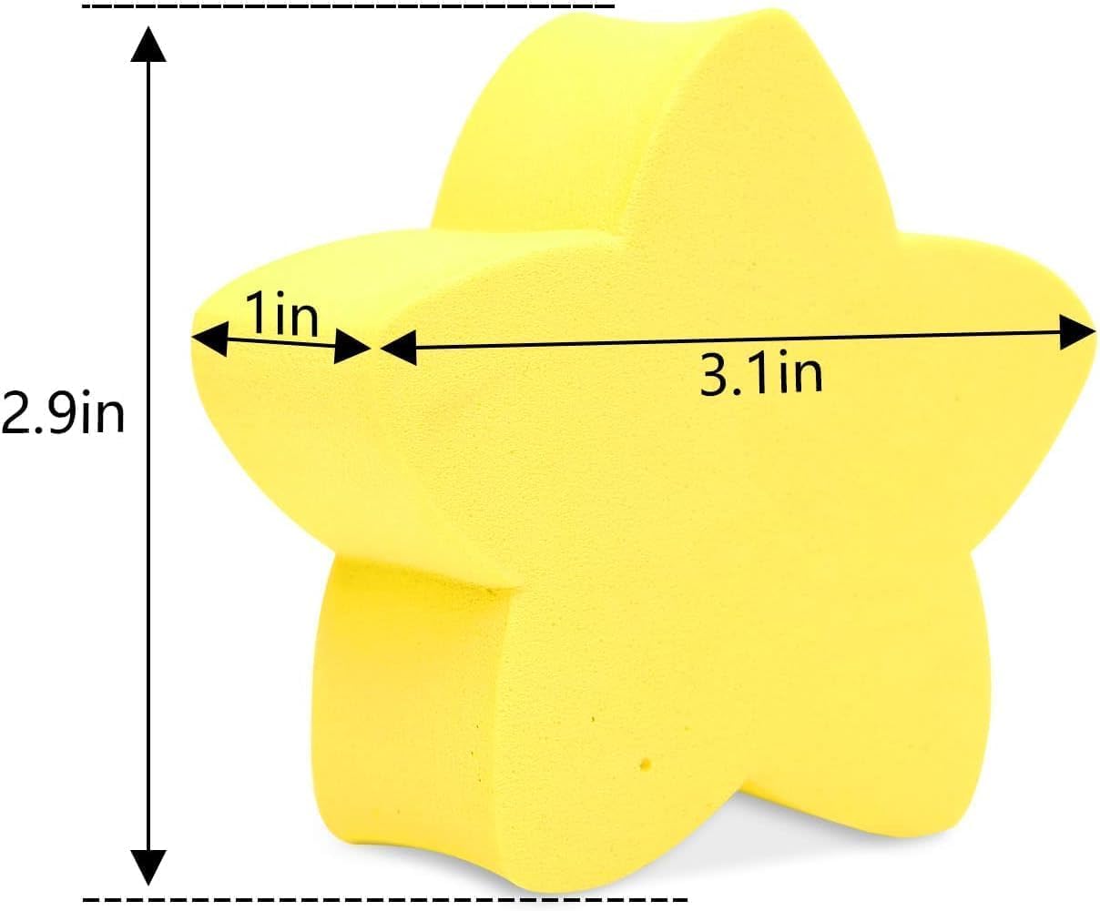 3 Pcs Yellow Star Car Antenna Topper - Easy to Find Car in The Parking Lot - Antenna Ball Antenna Toppers Exterior Accessories (2.9 * 3.1 inches)