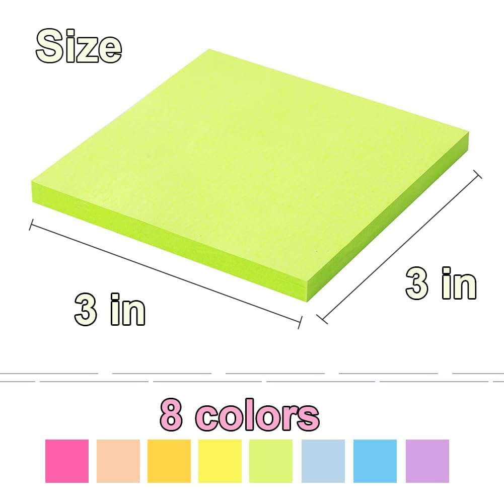 (16 Pack) Pop Up Sticky Notes 3x3 in Accordion Stickies,Bright Colors