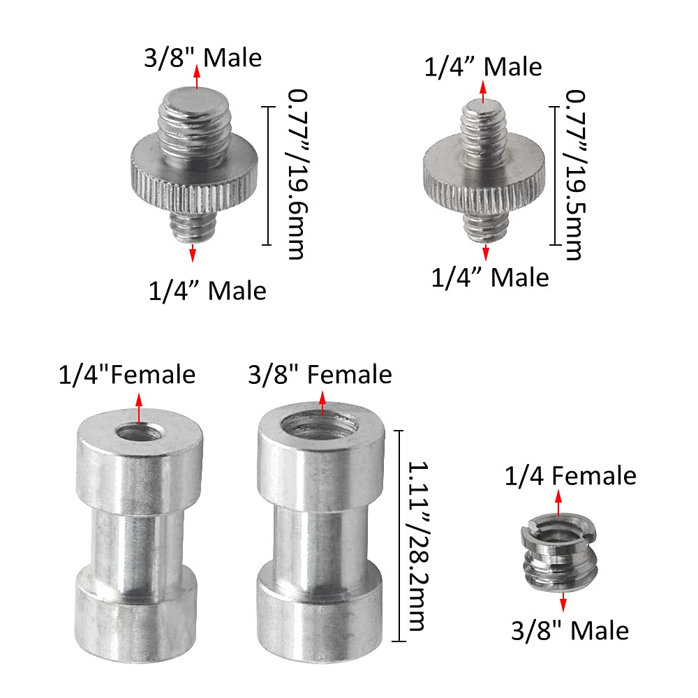 XINMEIWEN Camera Mount Screw Adapter 22Pack 1/4 Inch and 3/8 Inch Camera Screws Tripod Threaded Screws Adapter Camera Screw Mount Set for Camera