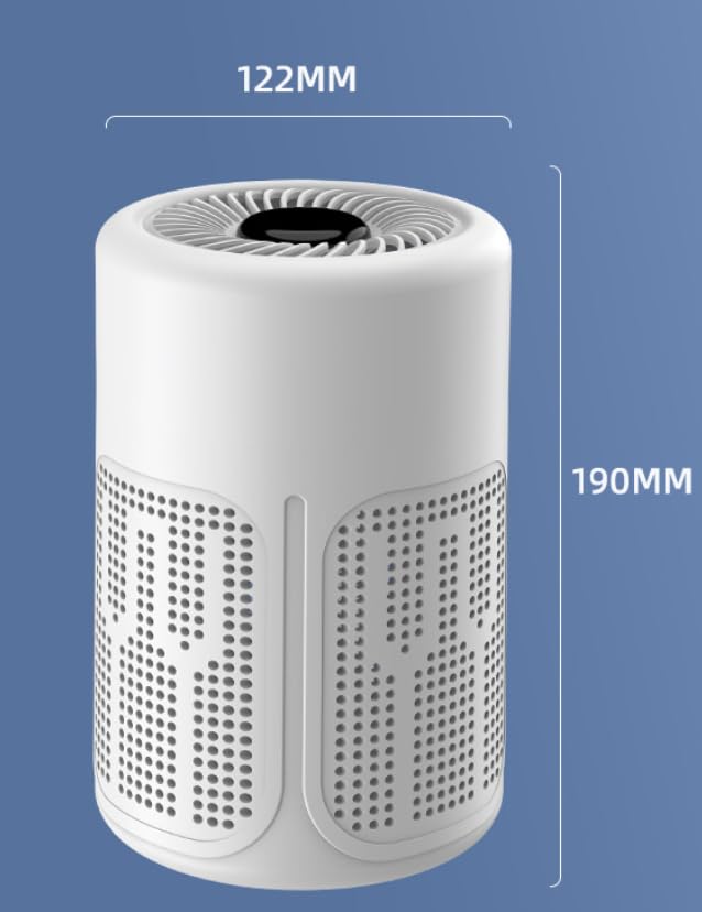 Desktop Air Purifier with Multiple Filtration, Negative Ion Technology, Formaldehyde Removal, Smoke and Odor Eliminator for Home and Office, White