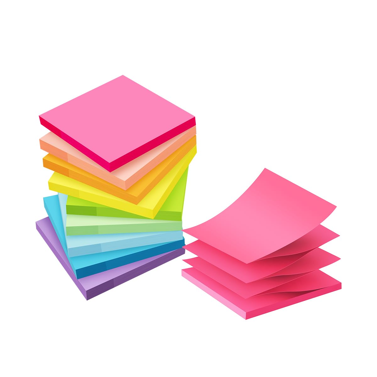 (9 Pack) Pop Up Sticky Notes Refill,3x3 in Popup Notepads,Bright Colors