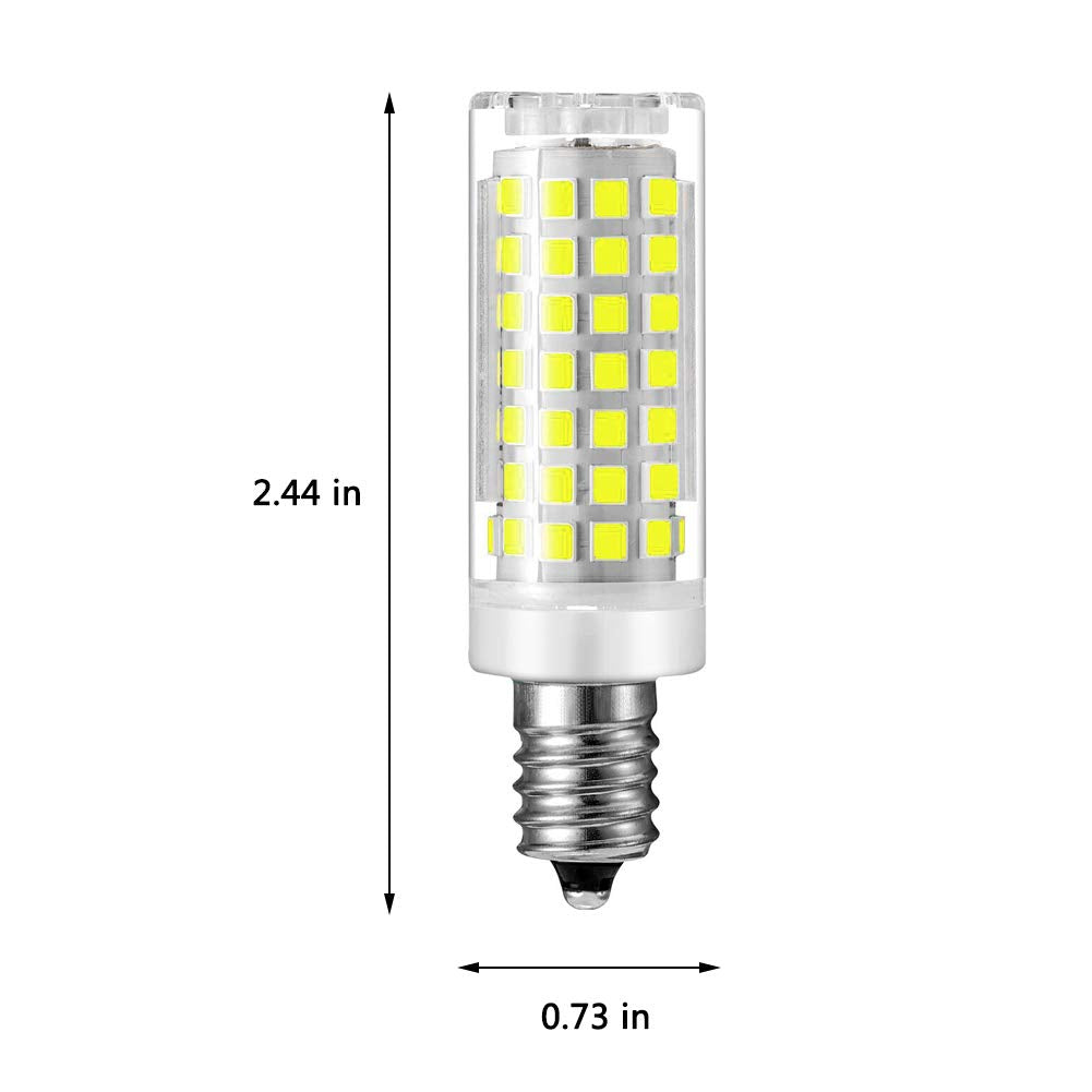 9W E12 Mini LED Corn Light Bulbs Dimmable Replacement 90W Incandescent Candelabra Lamp 102 LEDs 2835 SMD 1350Lumen Daylight White 6000K Bulb CRI>90+