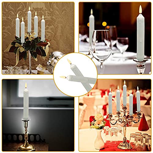 LONGSUOCHUANG Set of 24 Yellow Mini Battery Operated LED Taper Candles, Flameless Taper Candles for Wedding Decorations,Christmas, Thanksgiving