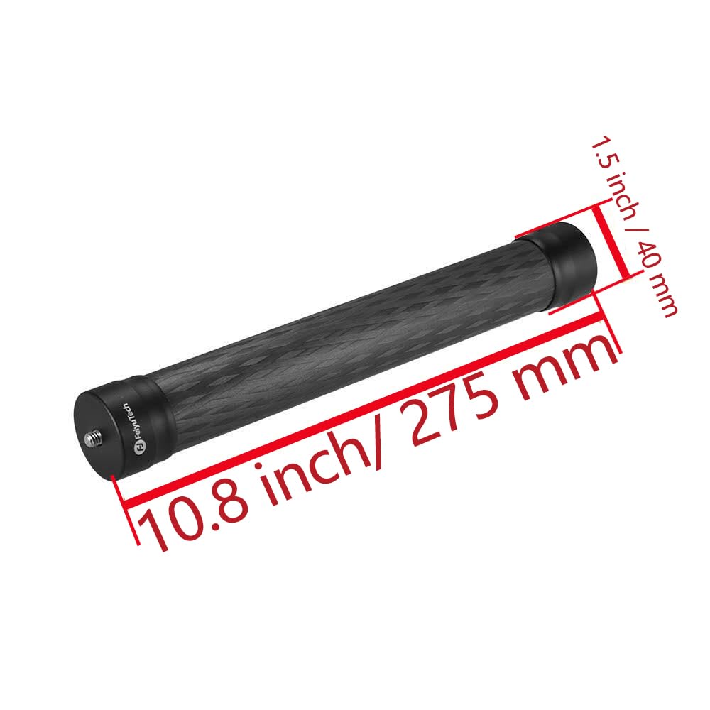 FeiyuTech 10.8" (275mm) Carbon Fiber Extension Pole - Lightweight, Durable with 1/4"-20 Screw, Compatible with Camera Gimbals, Tripods & Monopods