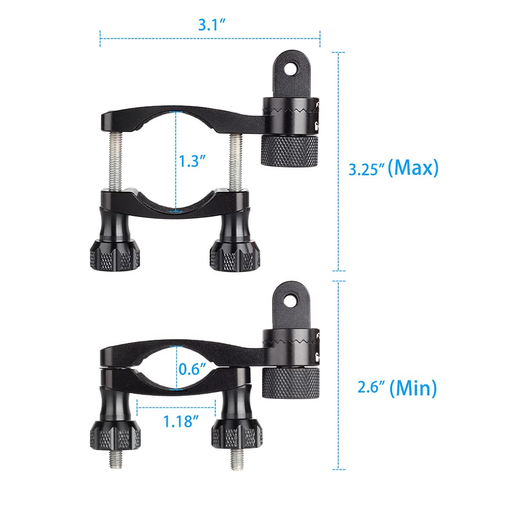 HSU Bike Handlebar Mount for GoPro, 360° Rotation Seat Post, 0.6-1.3inch Go Pro Motorcycle Mount Compatible with Hero 13/12/11/10/9/8/7/6, DJI Osmo