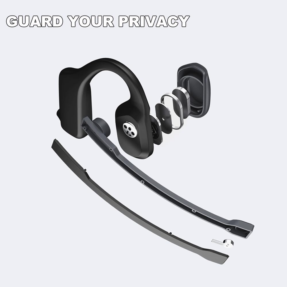 GkGk Open Ear Bluetooth Headphones, Air Conduction Wireless Bluetooth V5.3 Headset with Built-in Mic for Running, Driving and Outdoor Sports
