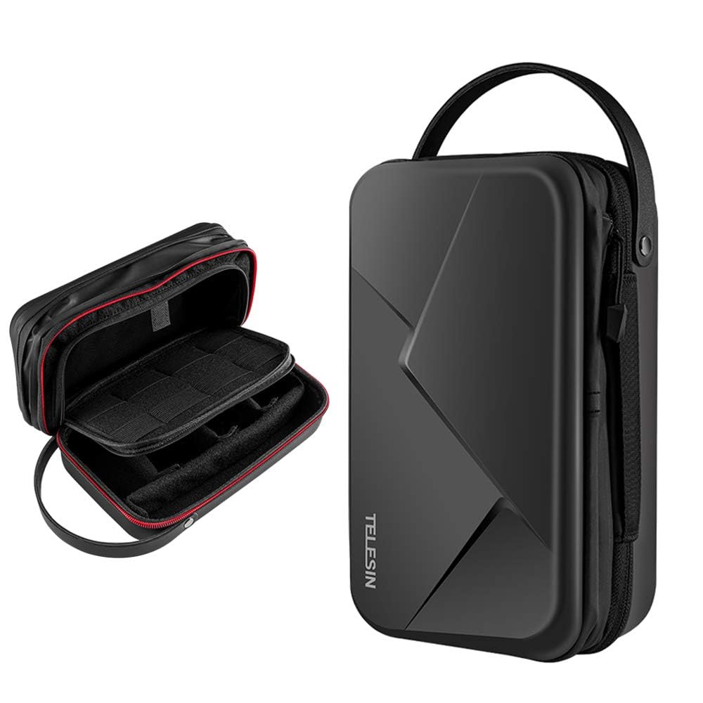 TELESIN Large Carry Case Carrying Travel Bag for GoPro Max Hero 13 12 11 10 9 8 7 6 5 DJI Action 3 4 5 Osmo Pocket 3 Insta360 X3 X4 X5 Go3 Ace Pro