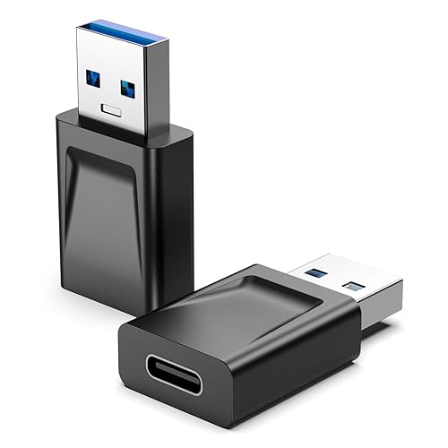 【2 Pack】USB to USB C Adapter, All-in-one high-speed conversion, USBA male to USB-C female 3.1 adapter, double-sided blind plugging, 10Gbps fast…