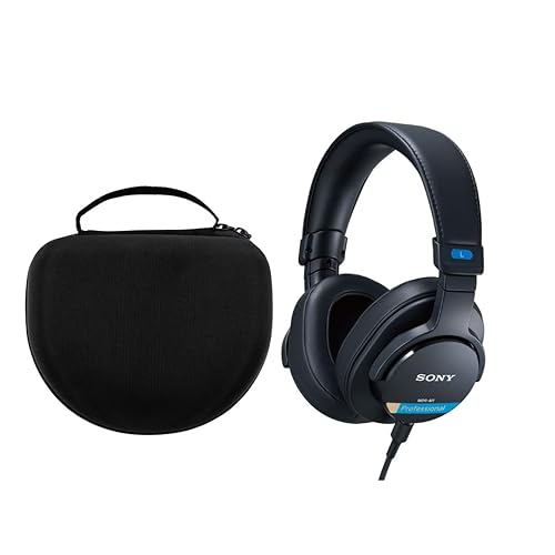 Sony MDR-M1 Professional Reference Closed Dynamic High-Fidelity Monitor Headphones (Black) Bundle with Knox Gear Professional Headphone Case…