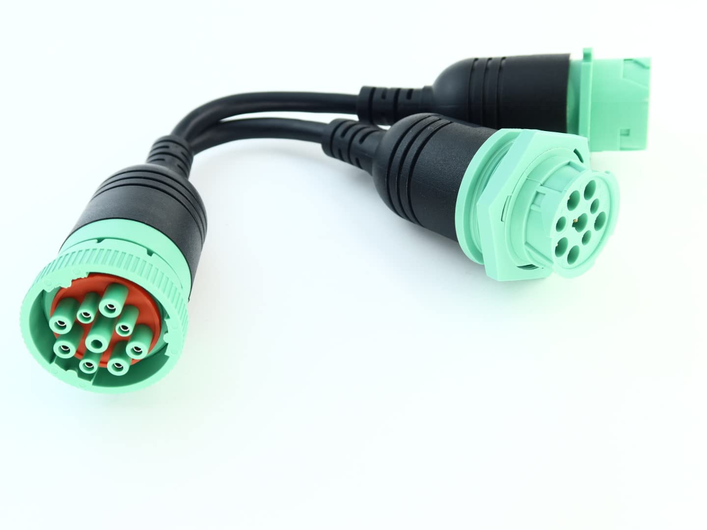 YPP Waterproof Overmolded J1939 Type 2 Splitter Y Cable 1 Male to 2 Female 9pin connectors