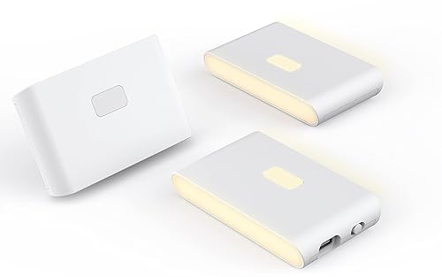 WYZE Rechargeable Night Lights with Dusk to Dawn & Motion Sensors, Warm & Soft White Stair Lights for Bathroom, Hallway, Linkable, Magnetic Mount, 3