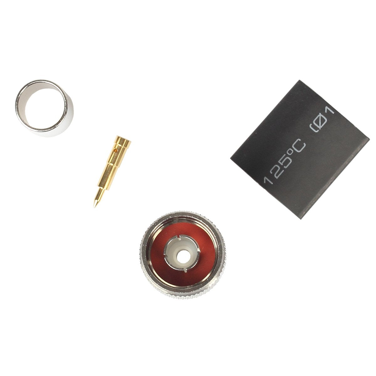 Riotaxy N Male Crimp Connector for LMR400 Belden 9913 RG8 - Nickel Machined Brass Construction - Pack of 2