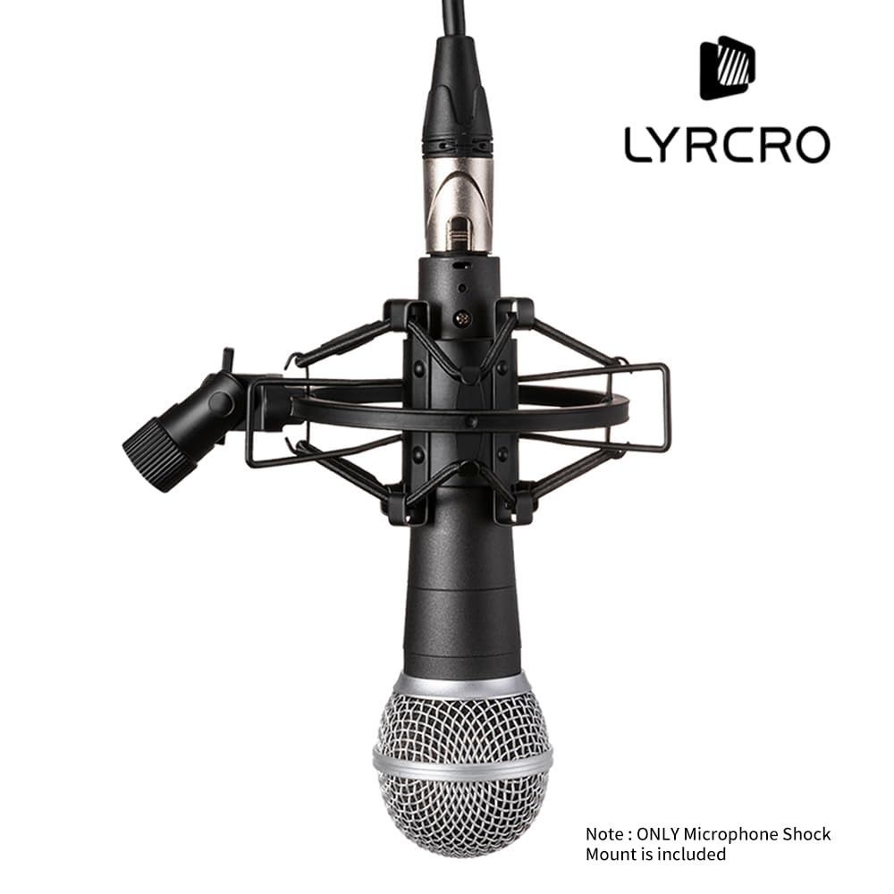 LYRCRO Microphone Shock Mount Holder Clip Mic Anti-Vibration for 22mm-26mm Diameter Dynamic Mic Like Shure SM58 58S SM57 PAG48 Sennheiser E835 E845