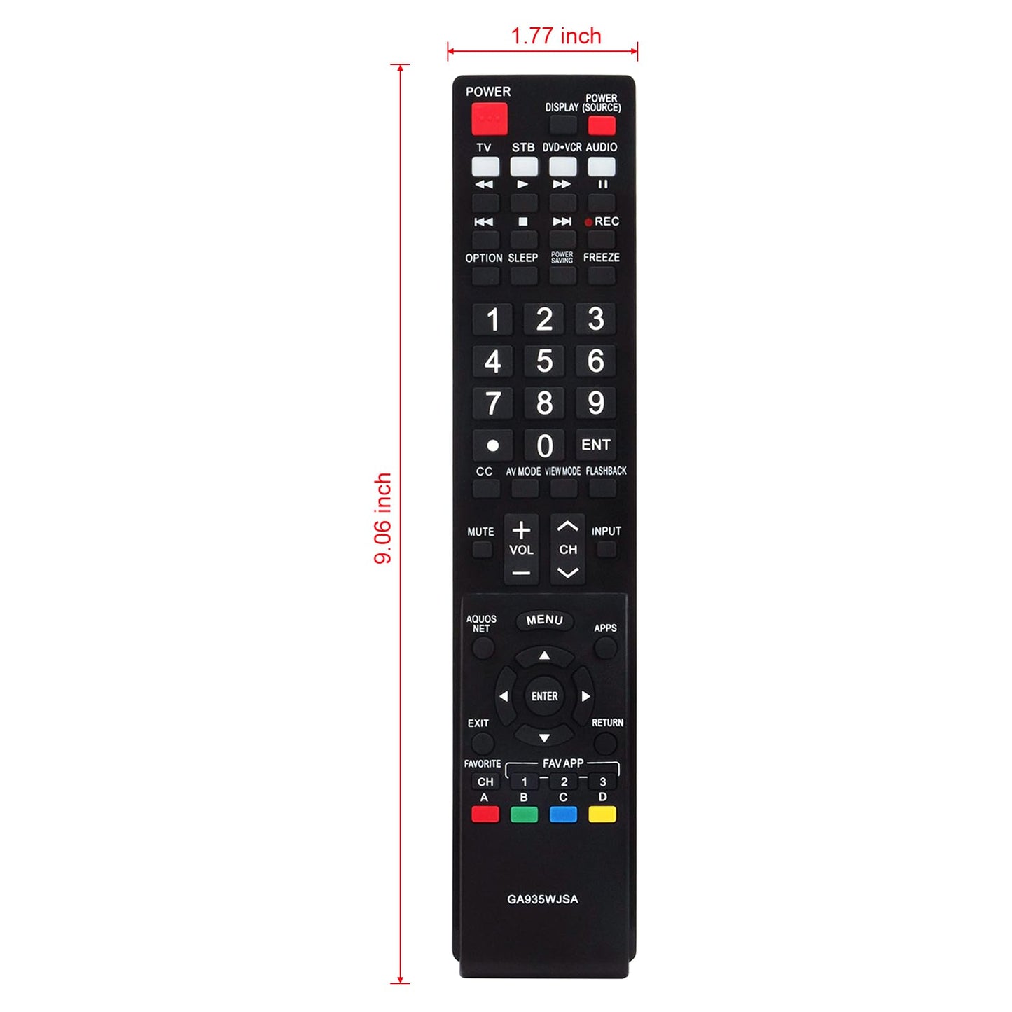 GA935WJSA Replace Remote fit for Sharp AQUOS TV LC40LE830U LC-40LE830U LC40LE830UN LC-40LE830UN LC46LE830 LC46LE830U LC46LE830U LC46LE830UN