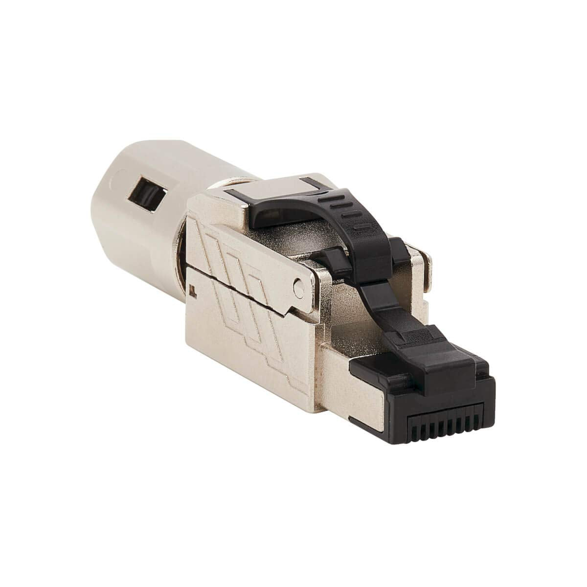 TRIPP LITE Cat6a RJ45 Termination Plug, Cat6a Ethernet Connector, MPTL, Tool-Free Shielded Plug, 100W High-Power PoE & PoE++, TAA, Black