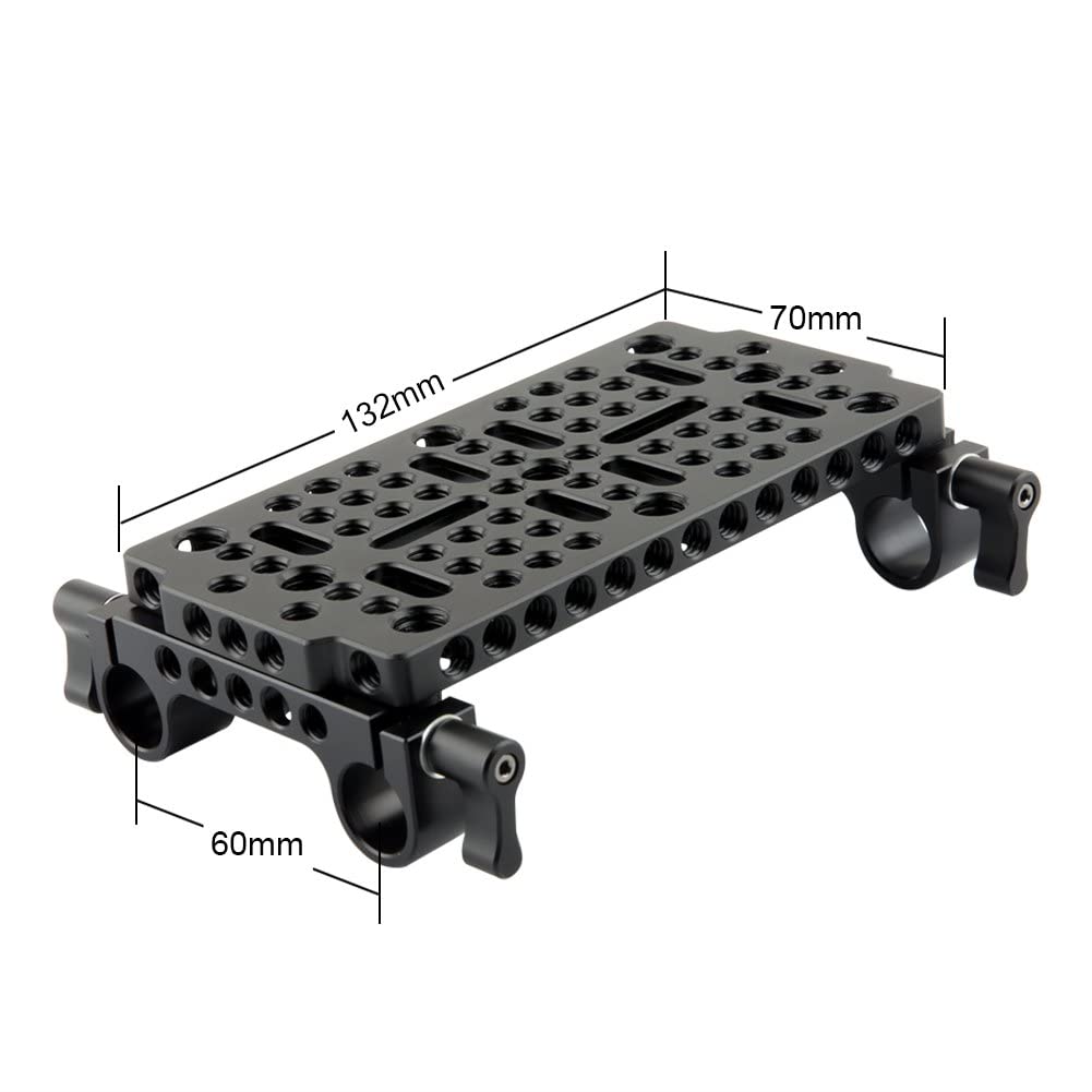NICEYRIG Camera Cheese Plate Kit with 15mm railblocks Universal for DSLR Rail System